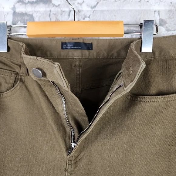 OAK + FORT Cotton Twill Ankle  Pant Straight Leg Tobacco Size 32 - Picture 4 of 9